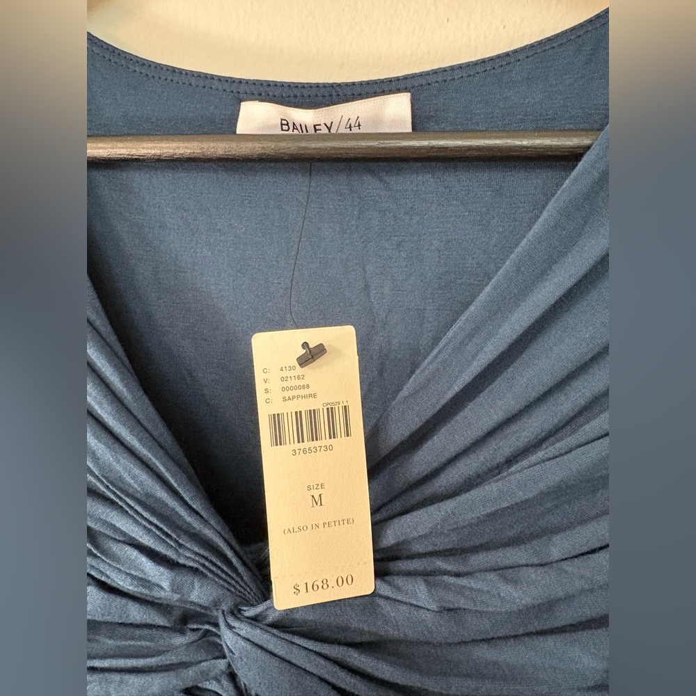 NWTAnthropologie Bailey 44 Navy Blue Ruched Dress Size M Sku#161 - Picture 3 of 7